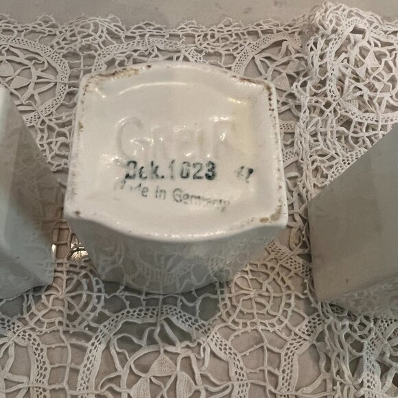 Set 3 Nutmeg, Cinnamon, Ginger  Dek 1623 Ges Geschatzt Porcelain Spice Jars - Picture 4 of 5